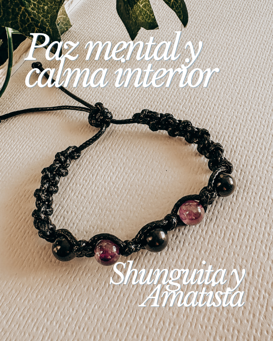 Pulsera MINTAKA SHUNGUITA: Paz mental y calma interior (Shunguita y Amatista)