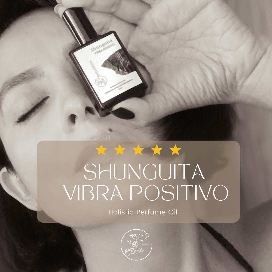PERFUME HOLÍSTICO: SHUNGUITA VIBRA POSITIVO (holistic perfume oil+reiki) - 01 unidad