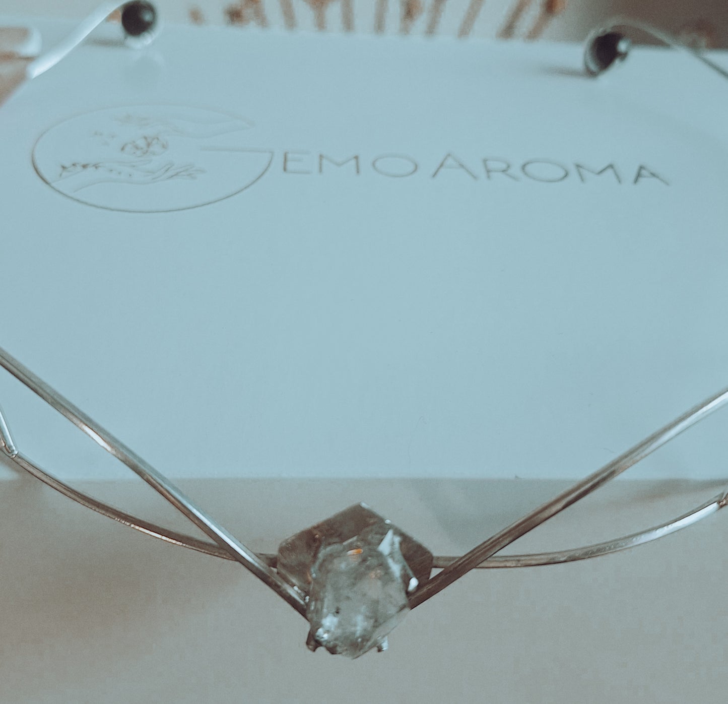 collar tiara “Luz Anclada”: Diamante Herkimer · Shunguita · Plata 925Pieza única y hecha a mano y energía💫
