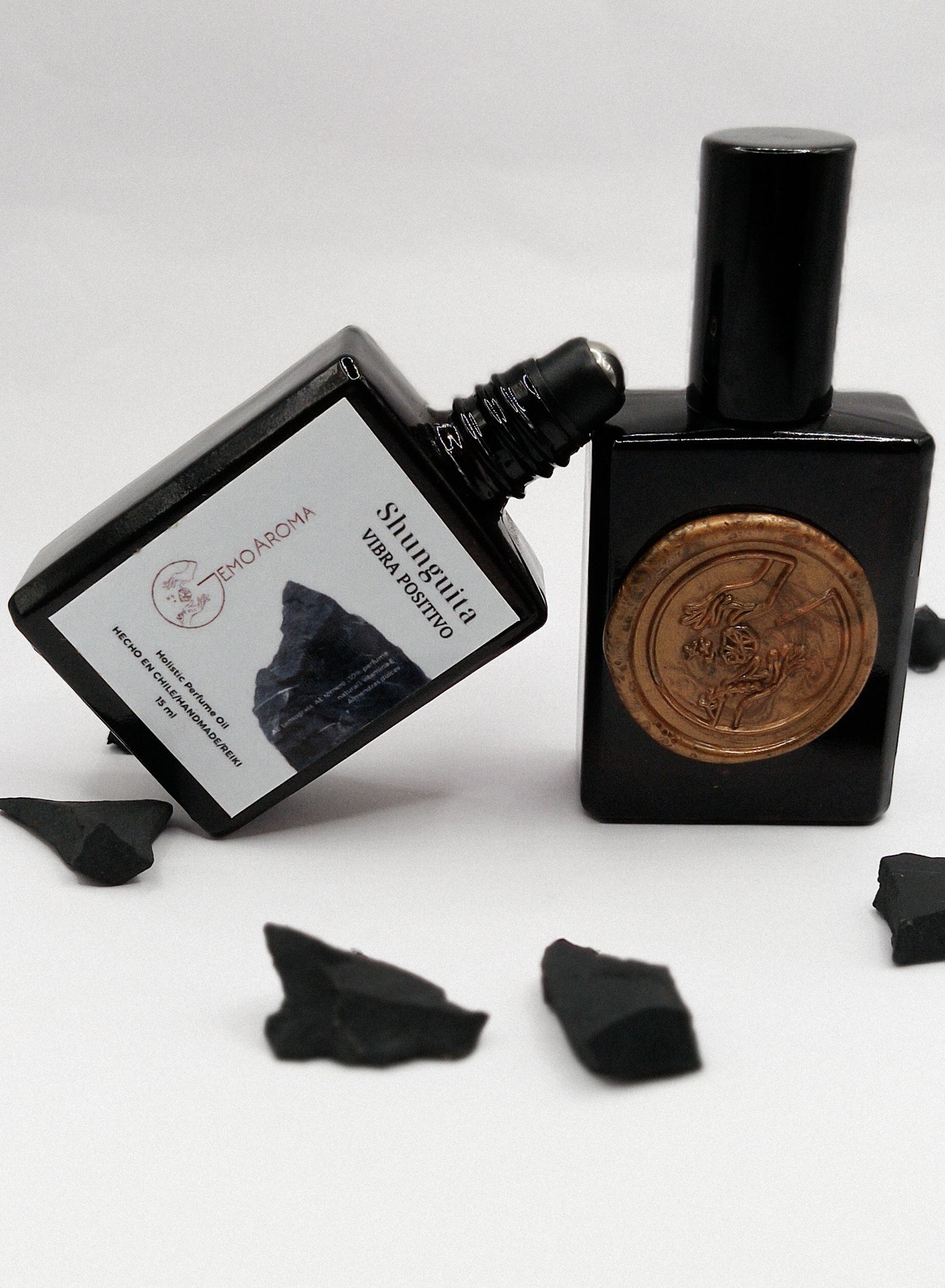 PERFUME HOLÍSTICO: SHUNGUITA VIBRA POSITIVO (holistic perfume oil+reiki) - 01 unidad