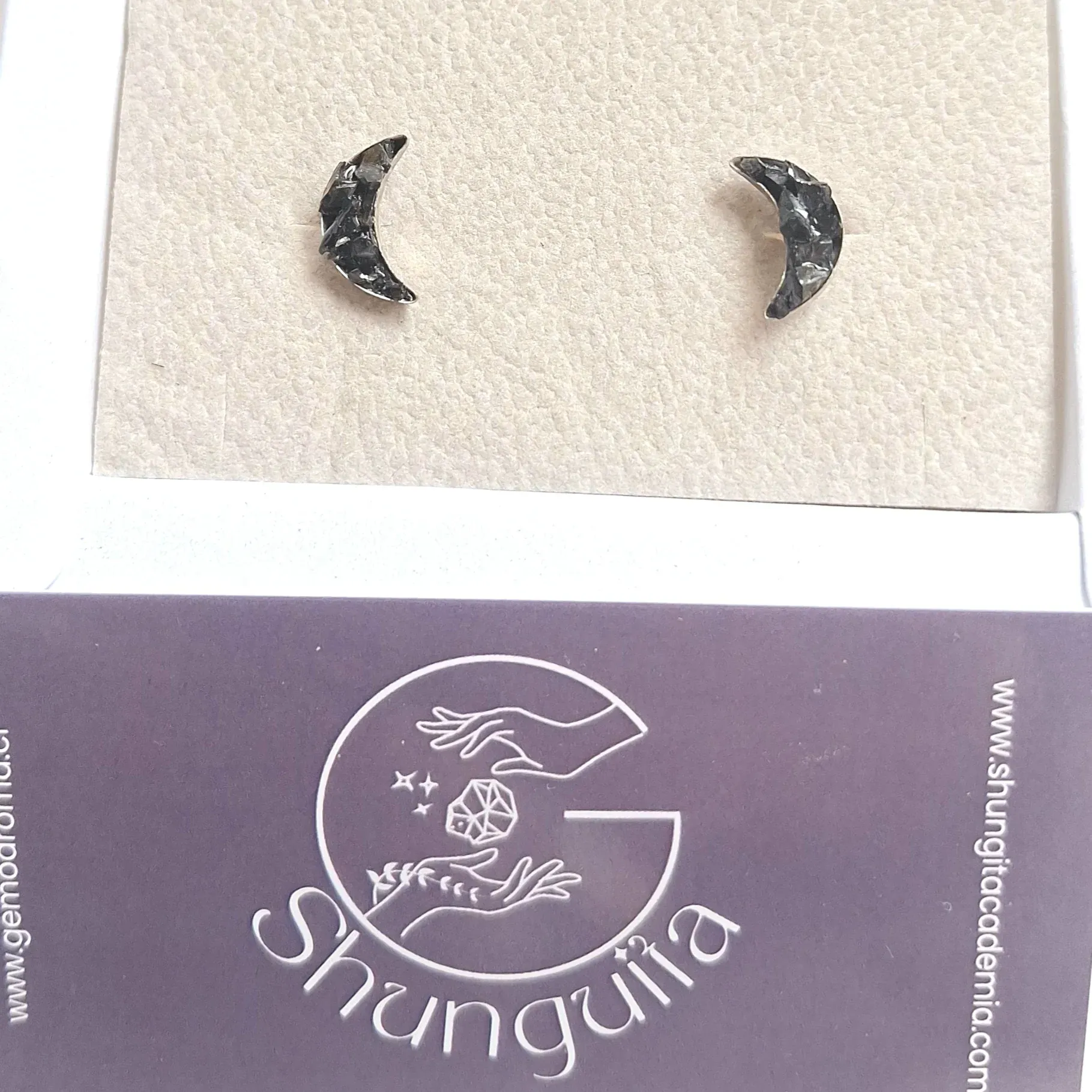 AROS "HIJA DE LA LUNA" DE SHUNGUITA ELITE Y PLATA 925