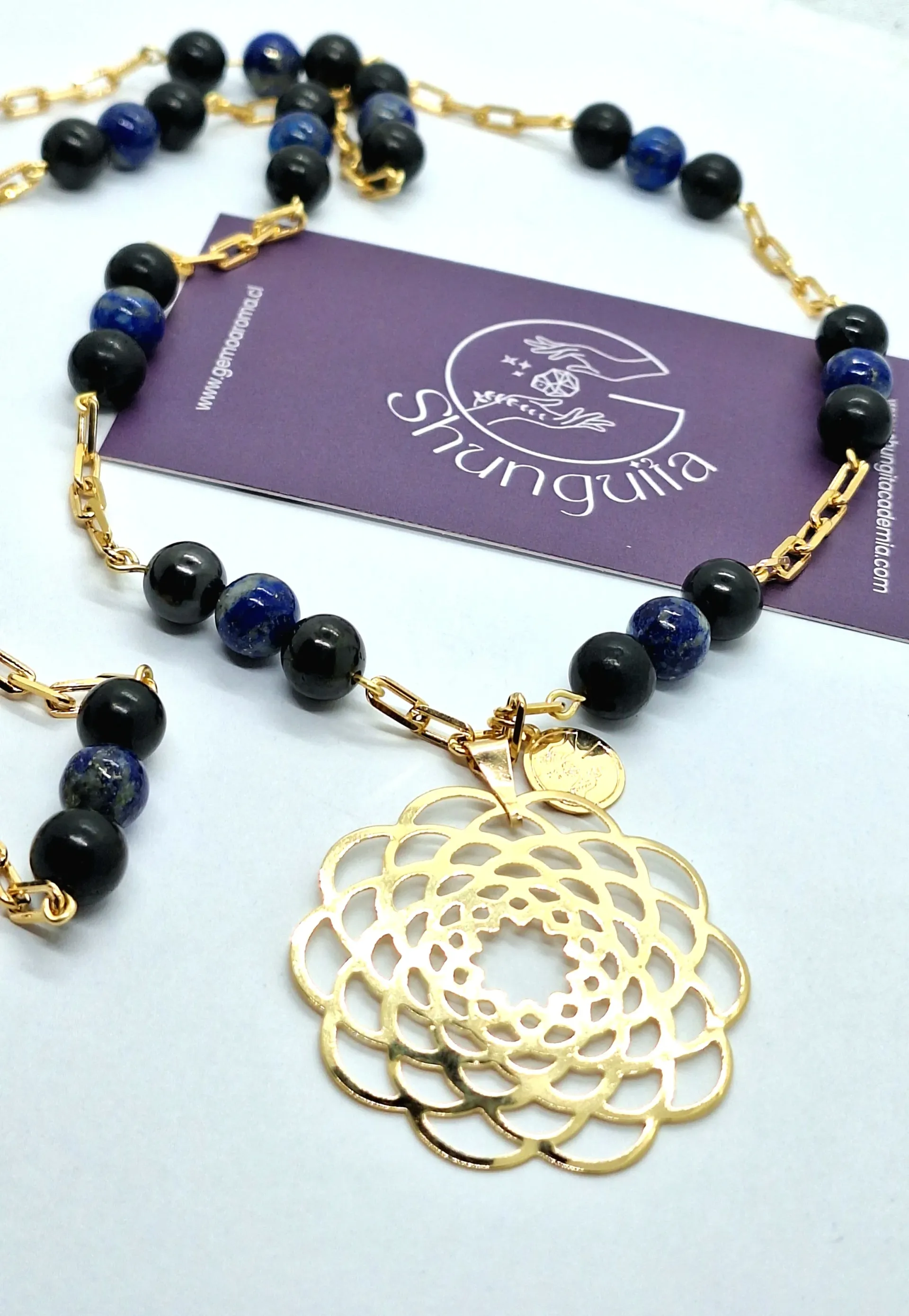 COLLAR SHUNGUITA CODIGOS SAGRADOS VOZ INTERIOR SHUNGUITA Y LAPISLAZULI + EBOOK