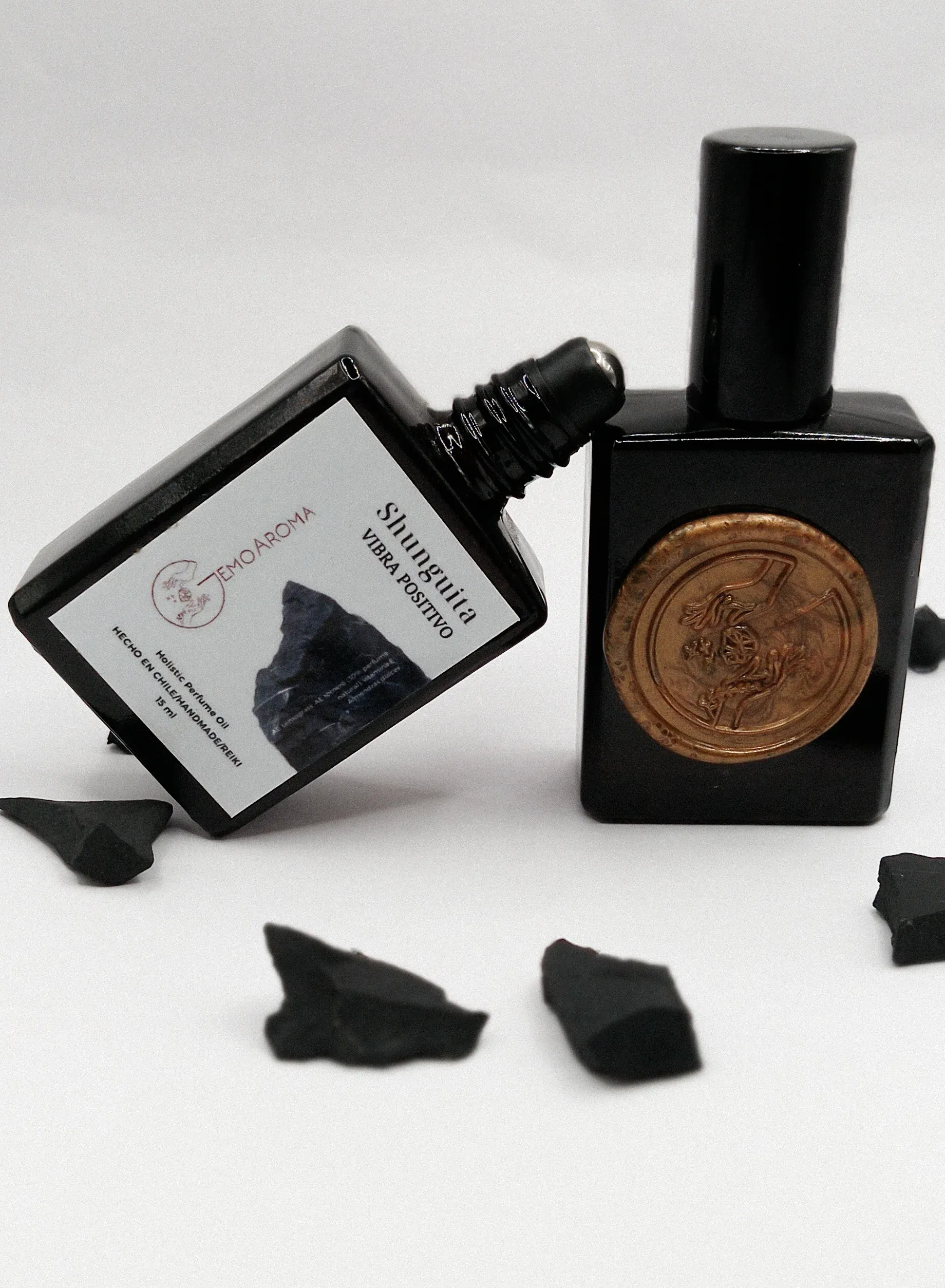 PERFUME HOLÍSTICO: SHUNGUITA VIBRA POSITIVO (holistic perfume oil+reiki) - 01 unidad
